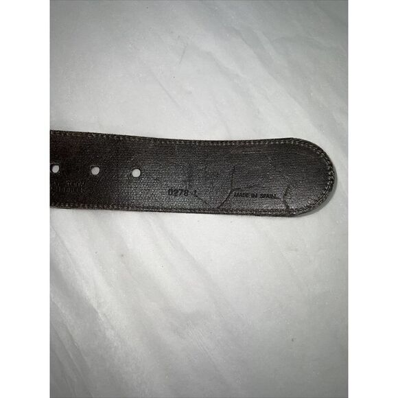 Tony Barcelona Beaded Wide Leather Belt Made In Spain Adjustable Brown Leather - Picture 7 of 8